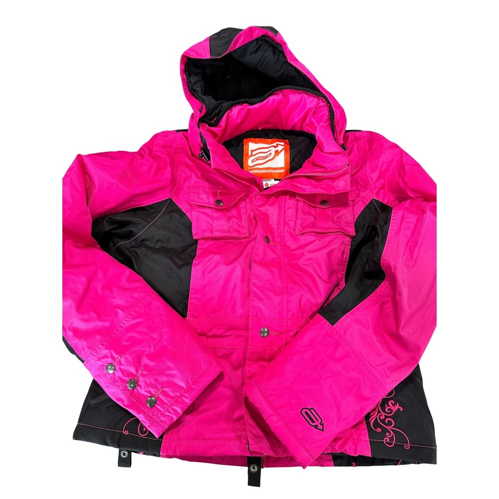 Arctiva Womens Ski Snowboard Jacket Pink Black Full‎ Zip Hooded Performance M